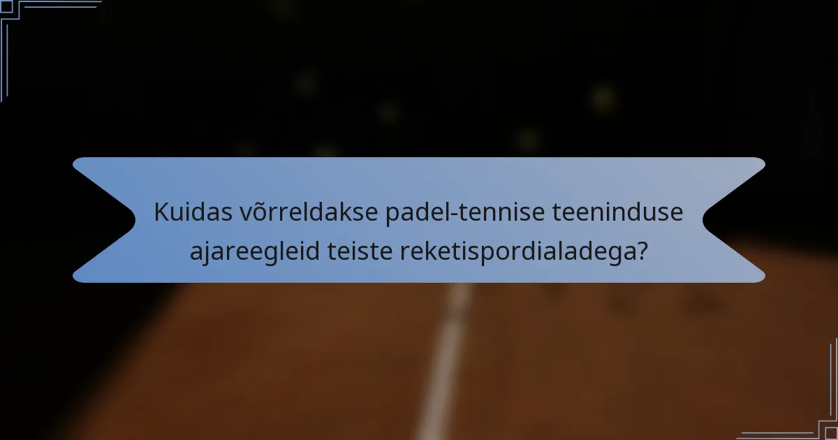 Kuidas võrreldakse padel-tennise teeninduse ajareegleid teiste reketispordialadega?