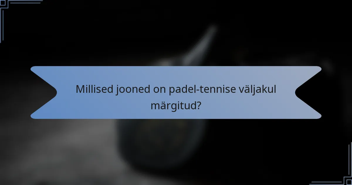 Millised jooned on padel-tennise väljakul märgitud?
